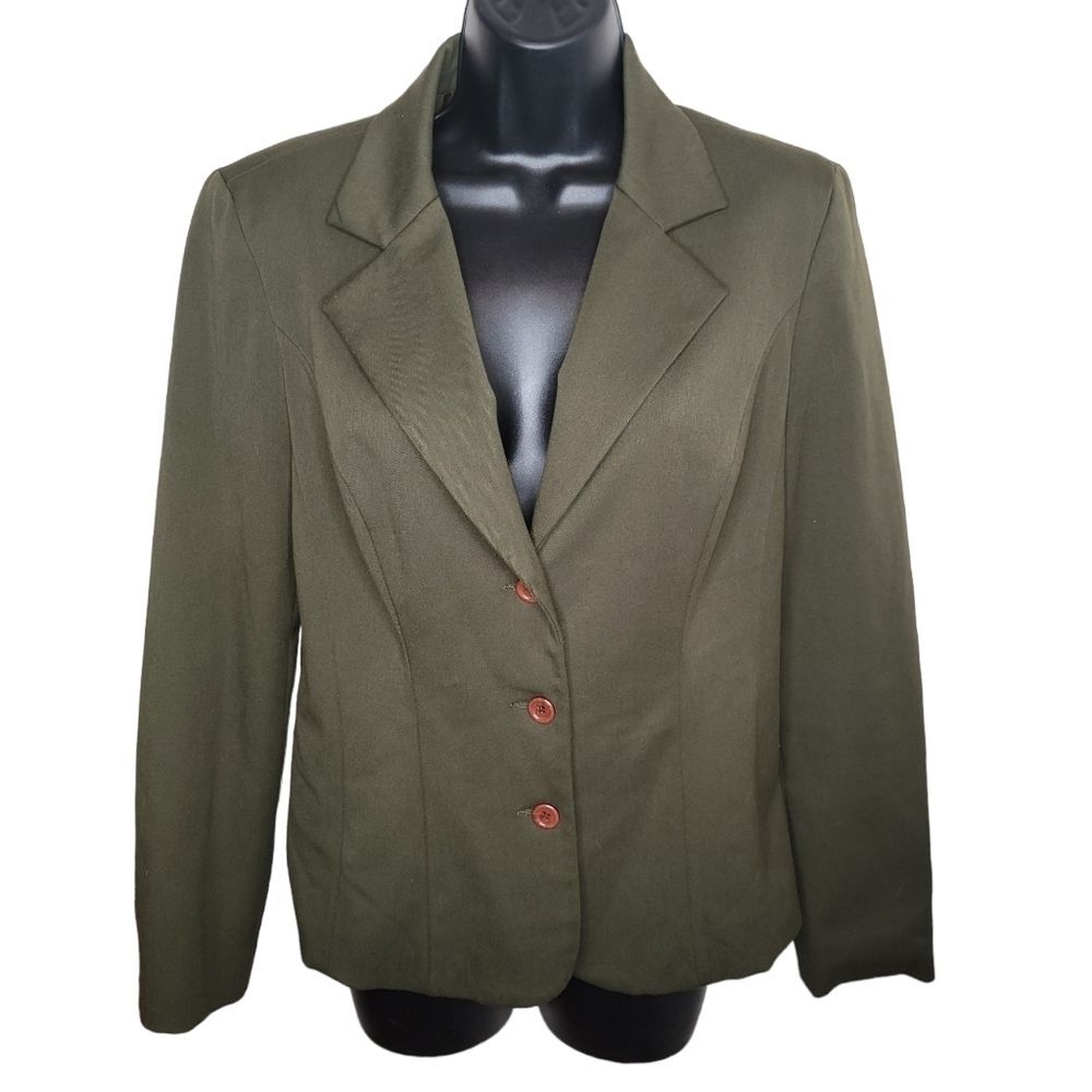 Cache vintage olive green blazer jacket size 8